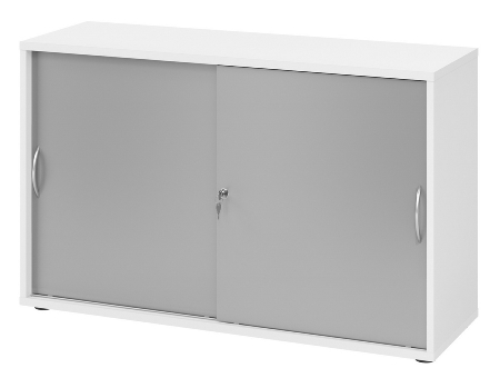 Hammerbacher 1752S Schiebetürenschrank 2OH Relinggriff (RE) abschließbar (BxTxH) 120x40x74,8cm Graphit/Silber