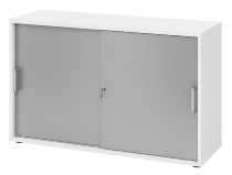 Hammerbacher 1752S Schiebetürenschrank 2OH Relinggriff (RE) abschließbar (BxTxH) 120x40x74,8cm Graphit/Silber
