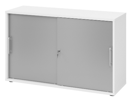 Hammerbacher 1752S Schiebetürenschrank 2OH Relinggriff (RE) abschließbar (BxTxH) 120x40x74,8cm Graphit/Silber