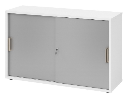 Hammerbacher 1752S Schiebetürenschrank 2OH Relinggriff (RE) abschließbar (BxTxH) 120x40x74,8cm Graphit/Silber