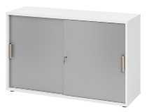 Hammerbacher 1752S Schiebetürenschrank 2OH Relinggriff (RE) abschließbar (BxTxH) 120x40x74,8cm Graphit/Silber