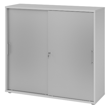 Hammerbacher 1753S Schiebetürenschrank 3OH Bügelgriff (BS) abschließbar (BxTxH)120x40x110cm Weiß/Nussbaum