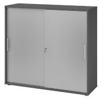 Hammerbacher 1753S Schiebetürenschrank 3OH Bügelgriff (BS) abschließbar (BxTxH)120x40x110cm Weiß/Nussbaum
