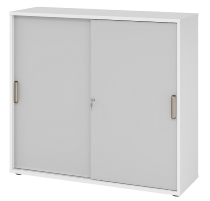 Hammerbacher 1753S Schiebetürenschrank 3OH Bügelgriff (BS) abschließbar (BxTxH)120x40x110cm Weiß/Nussbaum