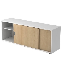 Hammerbacher Sideboard 1758S beidseitig 1.5OH (BxTxH) 160x40x59,6cm Weiß/Eiche