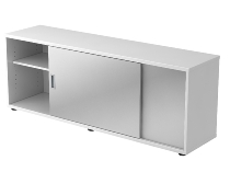 Hammerbacher Sideboard 1758S beidseitig 1.5OH (BxTxH) 160x40x59,6cm Weiß/Silber