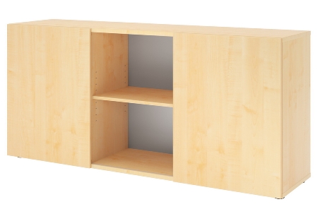 Hammerbacher Sideboard 1780 PREMIUM mit Schwebetüren (HxBxT) 160x42x74,8cm Weiß/Silber