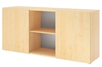 Hammerbacher Sideboard 1780 PREMIUM mit Schwebetüren (HxBxT) 160x42x74,8cm Weiß/Silber