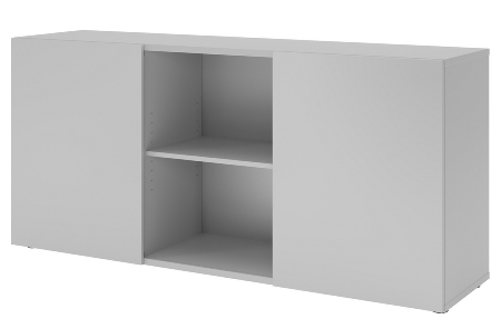Hammerbacher Sideboard 1780 PREMIUM mit Schwebetüren (HxBxT) 160x42x74,8cm Weiß/Silber