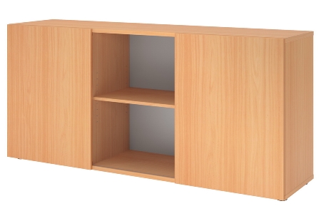 Hammerbacher Sideboard 1780 PREMIUM mit Schwebetüren (HxBxT) 160x42x74,8cm Weiß/Silber