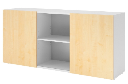 Hammerbacher Sideboard 1780 PREMIUM mit Schwebetüren (HxBxT) 160x42x74,8cm Weiß/Silber