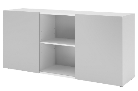 Hammerbacher Sideboard 1780 PREMIUM mit Schwebetüren (HxBxT) 160x42x74,8cm Weiß/Silber