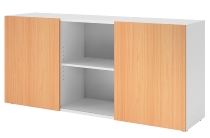 Hammerbacher Sideboard 1780 PREMIUM mit Schwebetüren (HxBxT) 160x42x74,8cm Weiß/Silber