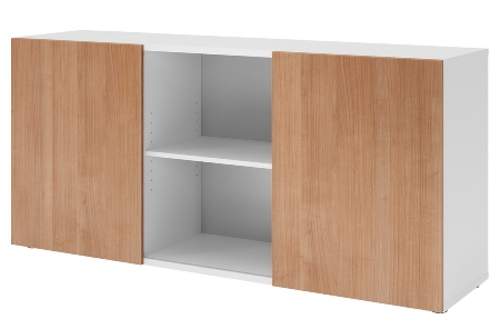 Hammerbacher Sideboard 1780 PREMIUM mit Schwebetüren (HxBxT) 160x42x74,8cm Weiß/Silber