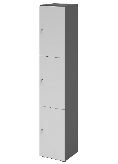 Hammerbacher Schliessfachschrank 264L6/DS 6 Fächer mit Zylinderschloss 6OH (BxTxH) 40x42x215,6cm Grau