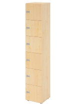 Hammerbacher Schliessfachschrank 264L6/ZS 6 Fächer mit Zahlenschloss 6OH (BxTxH) 40x42x215,6cm Ahorn