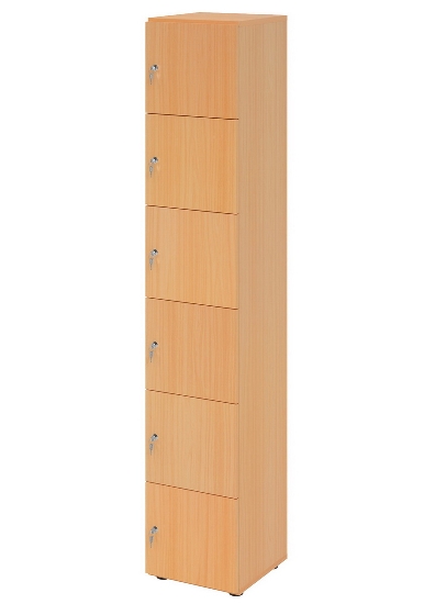 Hammerbacher Schliessfachschrank 264L6/DS 6 Fächer mit Zylinderschloss 6OH (BxTxH) 40x42x215,6cm Grau