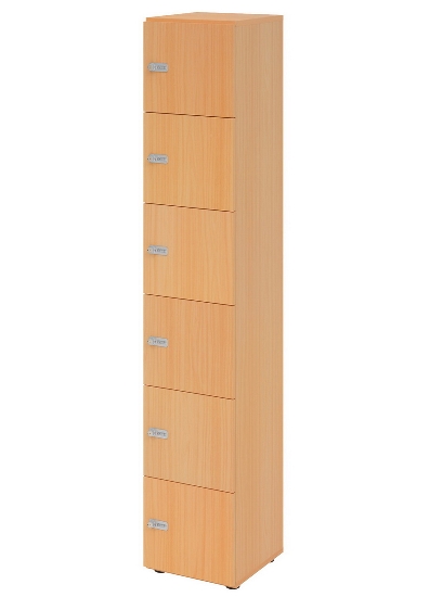 Hammerbacher Schliessfachschrank 264L6/DS 6 Fächer mit Zylinderschloss 6OH (BxTxH) 40x42x215,6cm Grau