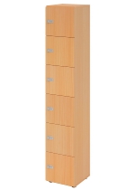 Hammerbacher Schliessfachschrank 264L6/DS 6 Fächer mit Zylinderschloss 6OH (BxTxH) 40x42x215,6cm Grau