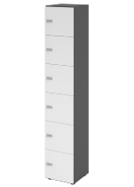 Hammerbacher Schliessfachschrank 264L6/ZS 6 Fächer mit Zahlenschloss 6OH (BxTxH) 40x42x215,6cm Graphit/Weiss