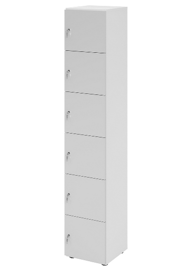 Hammerbacher Schliessfachschrank 264L6/DS 6 Fächer mit Zylinderschloss 6OH (BxTxH) 40x42x215,6cm Grau