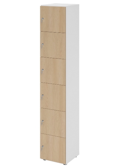 Hammerbacher Schliessfachschrank 264L6/DS 6 Fächer mit Zylinderschloss 6OH (BxTxH) 40x42x215,6cm Grau