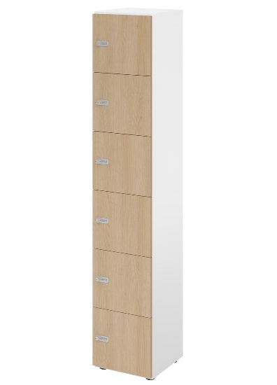 Hammerbacher Schliessfachschrank 264L6/DS 6 Fächer mit Zylinderschloss 6OH (BxTxH) 40x42x215,6cm Grau