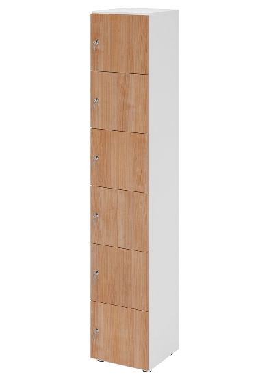 Hammerbacher Schliessfachschrank 264L6/DS 6 Fächer mit Zylinderschloss 6OH (BxTxH) 40x42x215,6cm Grau