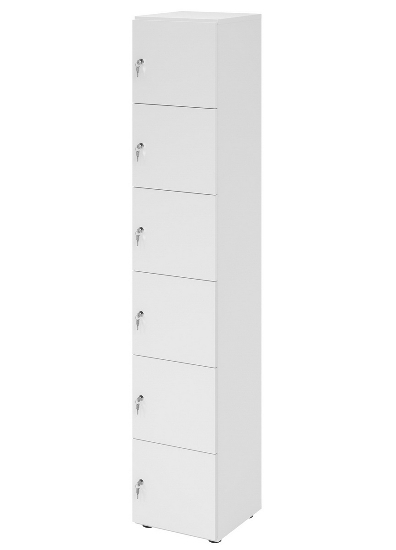 Hammerbacher Schliessfachschrank 264L6/DS 6 Fächer mit Zylinderschloss 6OH (BxTxH) 40x42x215,6cm Grau