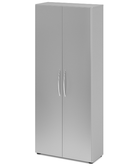 Hammerbacher 4200 Glastürenschrank BASIC 5OH Rahmen silber (BxTxH) 80x34,6x188cm tief BM Graphit