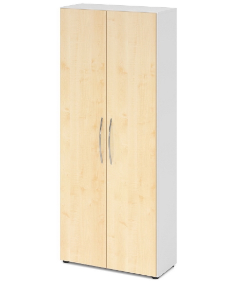 Hammerbacher 4200 Glastürenschrank BASIC 5OH Rahmen silber (BxTxH) 80x34,6x188cm tief BM Graphit