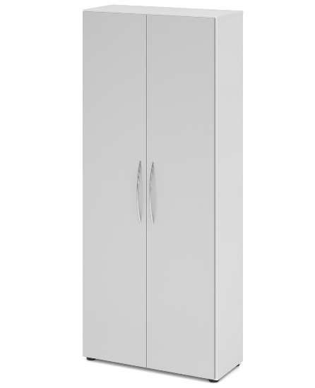 Hammerbacher 4200 Glastürenschrank BASIC 5OH Rahmen silber (BxTxH) 80x34,6x188cm tief BM Graphit