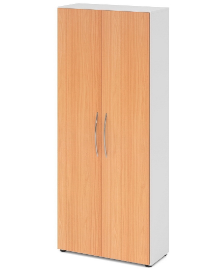 Hammerbacher 4200 Glastürenschrank BASIC 5OH Rahmen silber (BxTxH) 80x34,6x188cm tief BM Graphit