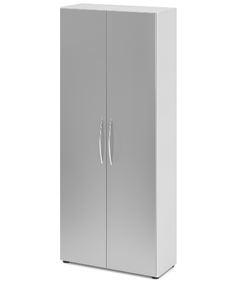 Hammerbacher 4200 Glastürenschrank BASIC 5OH Rahmen silber (BxTxH) 80x34,6x188cm tief BM Graphit