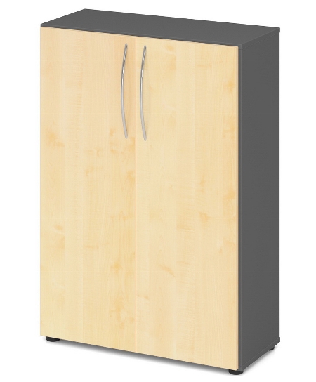 Hammerbacher 4550 Schrank BASIC 3OH (BxTxH) 80x34,6x114,4cm BM Weiß/Ahorn