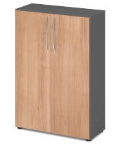 Hammerbacher 4550 Schrank BASIC 3OH (BxTxH) 80x34,6x114,4cm BM Weiß/Ahorn