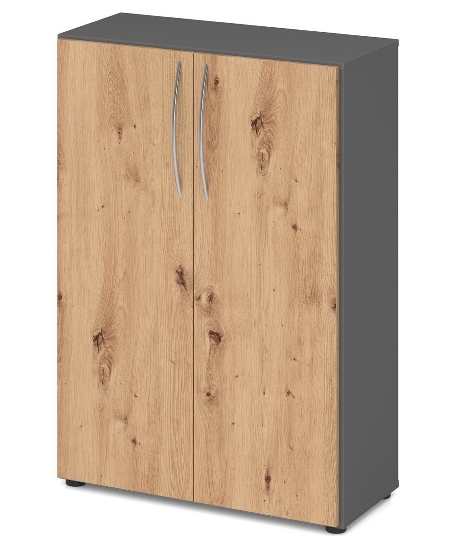 Hammerbacher 4550 Schrank BASIC 3OH (BxTxH) 80x34,6x114,4cm BM Graphit/Ahorn