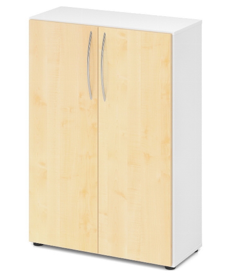 Hammerbacher 4550 Schrank BASIC 3OH (BxTxH) 80x34,6x114,4cm BM Weiß/Ahorn