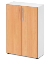 Hammerbacher 4550 Schrank BASIC 3OH (BxTxH) 80x34,6x114,4cm BM Weiß/Ahorn