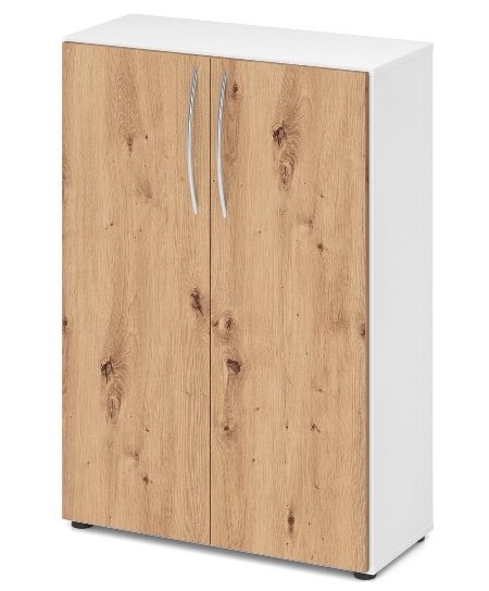 Hammerbacher 4550 Schrank BASIC 3OH (BxTxH) 80x34,6x114,4cm BM Weiß/Ahorn