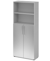 Hammerbacher 4770 Kombischrank BASIC 5OH/3OH Türen unten (BxTxH) 80x34,6x188cm BM Grau/Silber