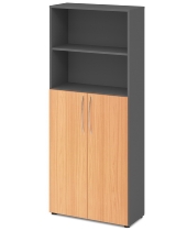Hammerbacher 4770 Kombischrank BASIC 5OH/3OH Türen unten (BxTxH) 80x34,6x188cm BM Graphit/Buche