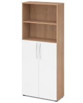 Hammerbacher 4770 Kombischrank BASIC 5OH/3OH Türen unten (BxTxH) 80x34,6x188cm BM Nussbaum/Weiß