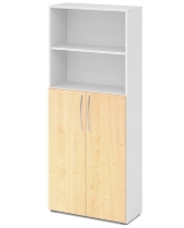 Hammerbacher 4770 Kombischrank BASIC 5OH/3OH Türen unten (BxTxH) 80x34,6x188cm BM BM Weiß/Ahorn