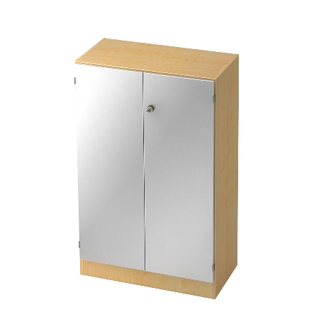 Hammerbacher Büroschrank 6910 SOLIDplus Sockelblende abschließbar 5OH (BxTxH) 100x42x200,4cm SG Weiß/Eiche