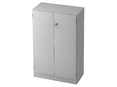 Hammerbacher Büroschrank 6910 SOLIDplus Sockelblende abschließbar 5OH (BxTxH) 100x42x200,4cm SG Weiß/Eiche
