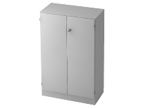 Hammerbacher Büroschrank 6910 SOLIDplus Sockelblende abschließbar 5OH (BxTxH) 100x42x200,4cm SG Weiß/Eiche