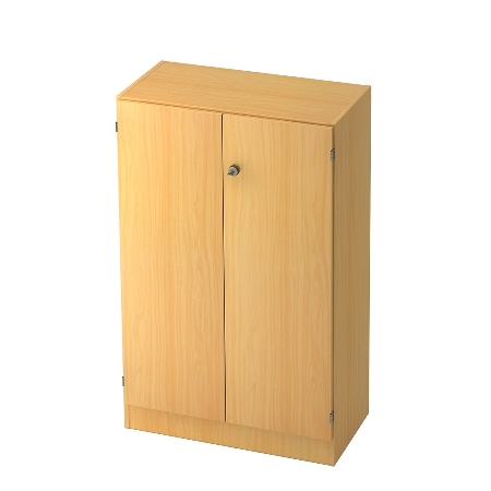 Hammerbacher Büroschrank 6910 SOLIDplus Sockelblende abschließbar 5OH (BxTxH) 100x42x200,4cm SG Weiß/Eiche