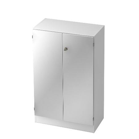 Hammerbacher Büroschrank 6910 SOLIDplus Sockelblende abschließbar 5OH (BxTxH) 100x42x200,4cm SG Weiß/Eiche