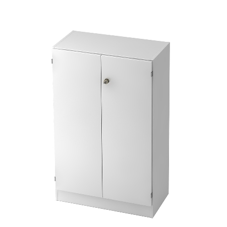 Hammerbacher Büroschrank 6910 SOLIDplus Sockelblende abschließbar 5OH (BxTxH) 100x42x200,4cm SG Weiß/Eiche